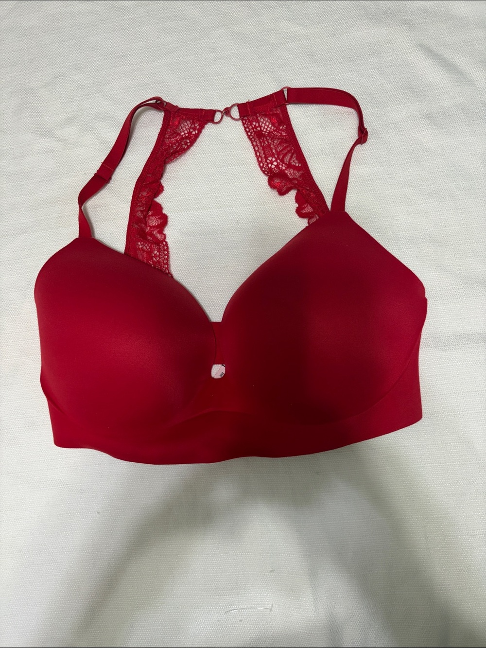Victoria's Secret Red Lace Racerback Padded Bra